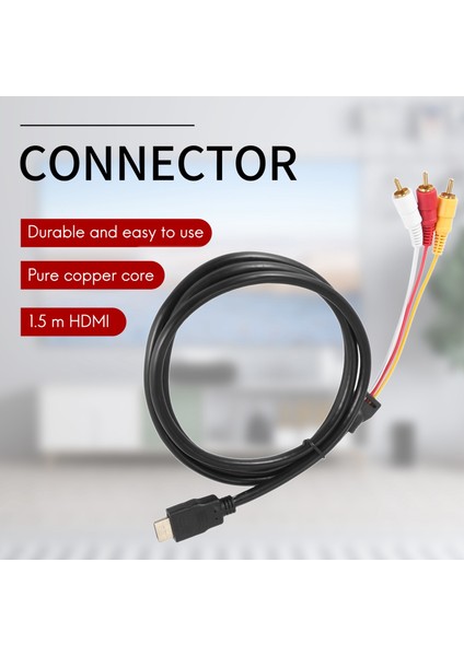 1,5 M Uyumlu Video Video 3 - Rca Kablosu Av Hattı Video ve Av Kablosu Adaptörü Sarı (Yurt Dışından) fiyatları