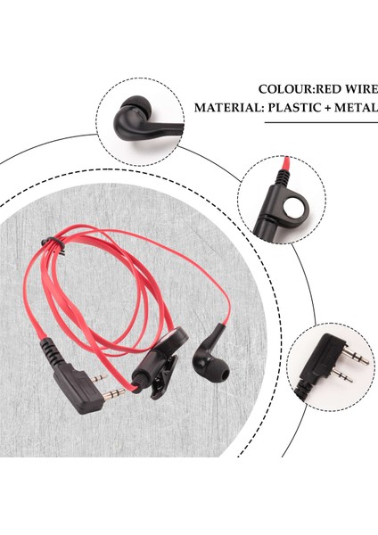 2 Pin Erişte Tarzı Kulaklık Kulaklık K Fiş Kulaklık Kulaklık UV5R -888S UV5R Radyo Kırmızı Tel (Yurt Dışından) indirimleri