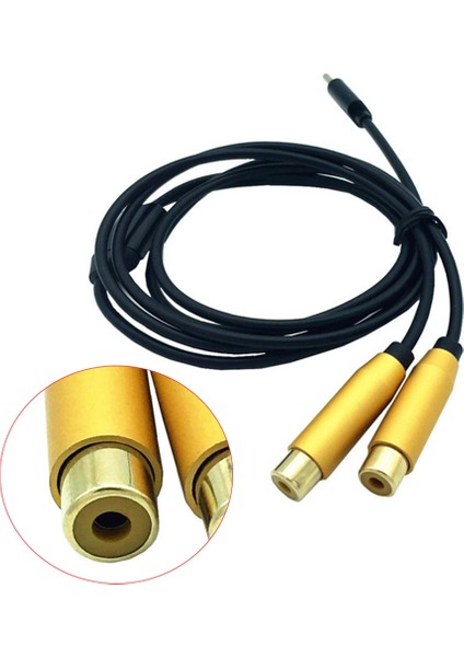 Çift Rca Dişi Tip-C USB C Sinyali Video Av Ses Kablosu Konektörü Kurşun Kablosu (Yurt Dışından) indirimleri