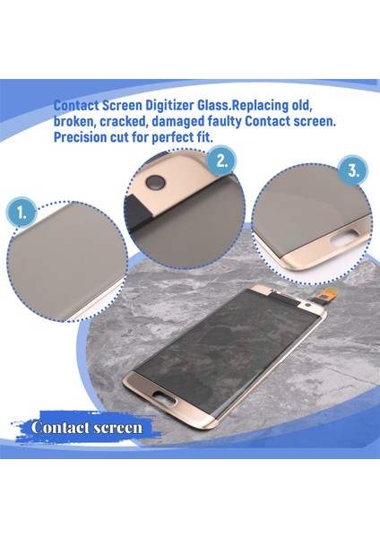 Galaxy S7 Edge G935 Kontak Ekranı Sayısallaştırıcı Cam, Aletler Altın ile (Yurt Dışından)