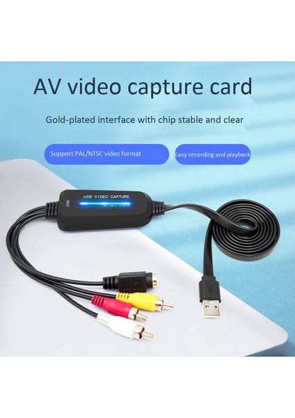 USB 2.0 Video Yakalama I Tek Kanallı USB Yakalama I Av Yakalama Cihazı Sürücüsüz Dijital Dönüştürücü (Yurt Dışından)