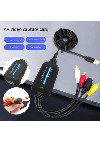 USB 2.0 Video Yakalama I Tek Kanallı USB Yakalama I Av Yakalama Cihazı Sürücüsüz Dijital Dönüştürücü (Yurt Dışından)