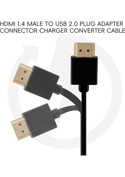 1.4 Erkek - USB 2.0 Fiş Adaptörü Konnektörü Şarj Aleti Dönüştürücü Kablosu (Yurt Dışından)