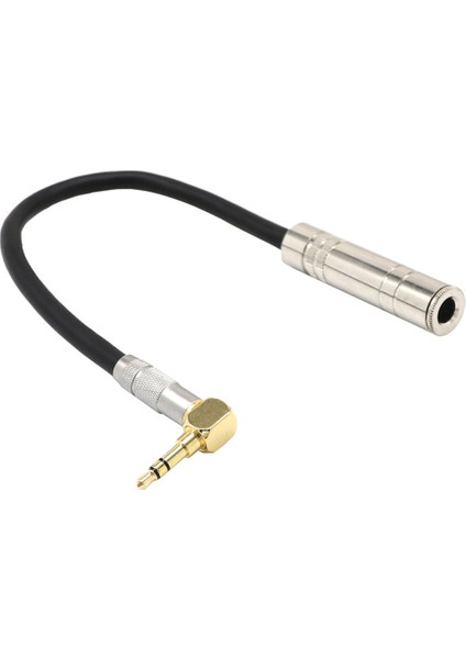 6.35 Dişi Mono 3.5 Erkek Tak Jack Stereo Hifi Mikrofon Ses Uzatma Kablosu Kısa 90 Derece Açılı Ses Hattı Kablosu (Yurt Dışından)