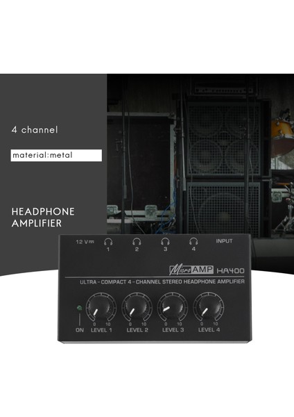 Ab Tak, HA400 Ultra Kompakt 4 Kanal Mini Ses Stereo Kulaklık Amplifikatörü Güç Adaptörü Siyah (Yurt Dışından) indirimleri
