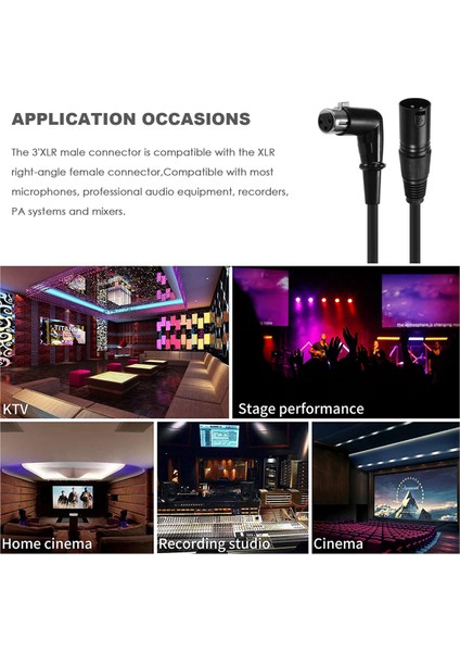 Xlr Kablo Müzikal Mikrofon Ses Kablosu Fişi Sağ Açı Xlr Dişi - Erkek Kablo 6 Feet (Yurt Dışından)