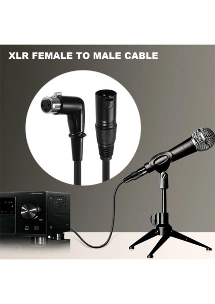 Xlr Kablo Müzikal Mikrofon Ses Kablosu Fişi Sağ Açı Xlr Dişi - Erkek Kablo 6 Feet (Yurt Dışından)
