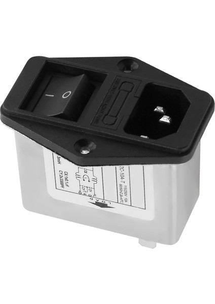 Lehim Pabucu Terminalleri Iec 320 C14 Emı Filtresi + Tekne Anahtarı + Sigorta Tutucu (Yurt Dışından)