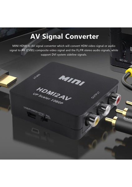 Mını'den 3rca Cvbs'ye Kompozit Video Av Dönüştürücü Adaptör Tv Ps3 Vcr DVD Siyah (Yurt Dışından) fiyatları
