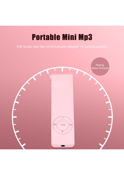 Taşınabilir USB Spor U Disk Mini Mp3 Müzik Çalar Desteği 32GB Tf (Pembe) (Yurt Dışından)