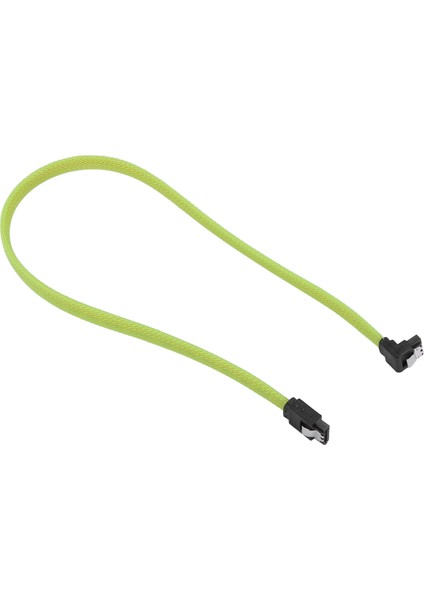 50CM Sata 3.0 Iıı Sata3 7pin Veri Kablosu Dik Açı 6 Gb/s SSD Kabloları HDD Sabit Disk Veri Kablosu Naylon Kollu (Yeşil) (Yurt Dışından)