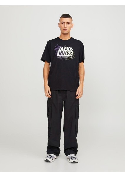 Jcomap Logo Erkek Siyah T-Shirt 12252376-Black