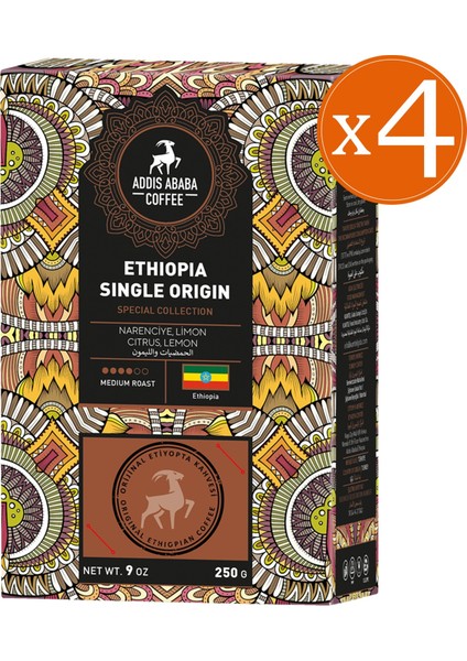 Coffee Professional Premium Gold Collection Etiyopya Single Origin 250 gr x 4