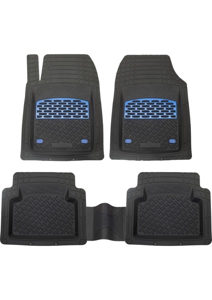 Daihatsu Yrv 2006-2007 Uyumlu 3D Havuzlu Paspas Takımı (Mavi-Siyah)
