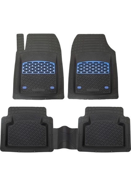 Geely Echo 2004-2005 Uyumlu 3D Havuzlu Paspas Takımı (Mavi-Siyah)