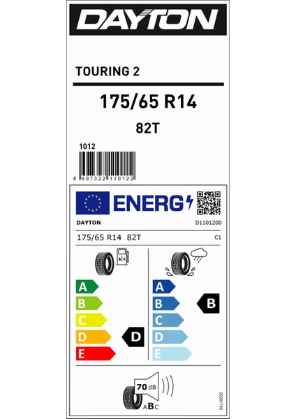 175/65 R14 82T Touring 2 Oto Yaz Lastiği ( Üretim Yılı: 2024)