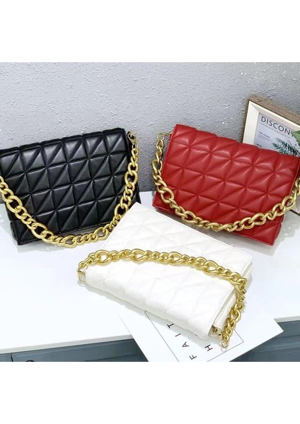 150 Sarı Stil Metal Zincir Vintage Zincir Kadın Çantası Yumuşak Deri Ed Omuz Çantaları Yeni Moda Tasarım Postacı Çantaları Yumuşak Flap Kadın Çanta Etiket Yok (Yurt Dışından)
