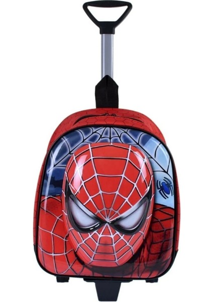 Anaokulu Kreş Çocuk Valiz Sırt Çantası Çekçekli Spiderman Örümcekli Erkek Sırt Çant