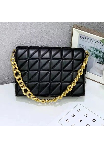 161 Pembe Stil Metal Zincir Vintage Zincir Kadın Çantası Yumuşak Deri Ed Omuz Çantaları Yeni Moda Tasarım Postacı Çantaları Yumuşak Flap Kadın Çanta Etiket Yok (Yurt Dışından)