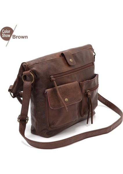 Kumral Tarzı 27CM7CM42CM Kadın Büyük Kapasiteli Çantalar Pu Leahter Kızlar Için Omuz Çantaları Kadın Yüksek Li Günlük Paket Lades' Alışveriş Crossbody Çanta (Yurt Dışından)