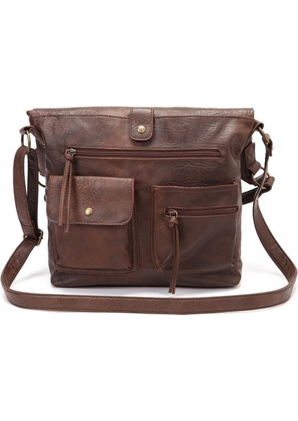 Kumral Tarzı 27CM7CM42CM Kadın Büyük Kapasiteli Çantalar Pu Leahter Kızlar Için Omuz Çantaları Kadın Yüksek Li Günlük Paket Lades' Alışveriş Crossbody Çanta (Yurt Dışından)