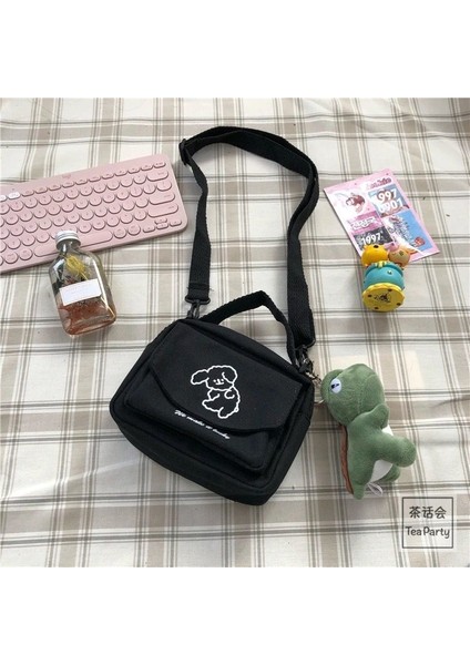 Bordo Tarzı Kadın Postacı Çantaları Bayanlar Kanvas Baskılı Sevimli Zarf Çanta Bayan Tatlı Karikatür Öğrenci Omuz Çantası (Yurt Dışından) fiyatları