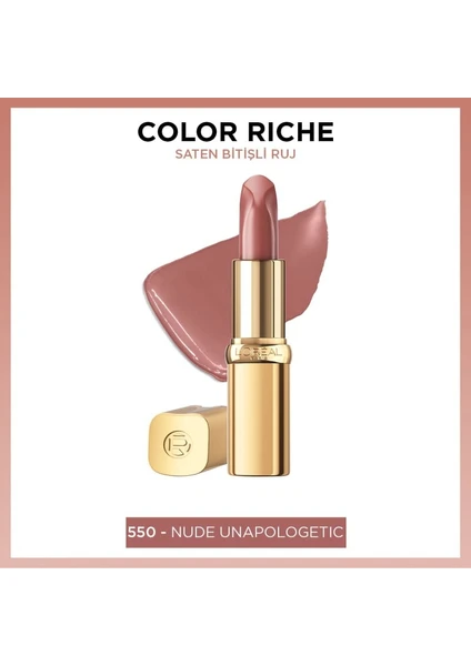 L'Oréal Paris Color Riche Nude - Saten Bitişli Ruj No: 550 Unapologetic