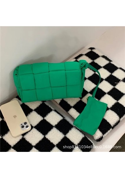 Yeşil B Tarzı Dokuma Pamuklu Kadın Omuz Çantası Tasarımcı Yastıklı Uzay Kadınlar Için Crossbody Çanta Pamuklu Ped Kare Çanta Moda Çanta Yeni (Yurt Dışından) fiyatları