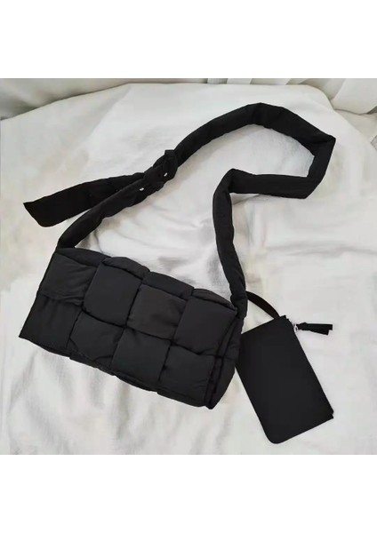 Yeşil B Tarzı Dokuma Pamuklu Kadın Omuz Çantası Tasarımcı Yastıklı Uzay Kadınlar Için Crossbody Çanta Pamuklu Ped Kare Çanta Moda Çanta Yeni (Yurt Dışından) modelleri
