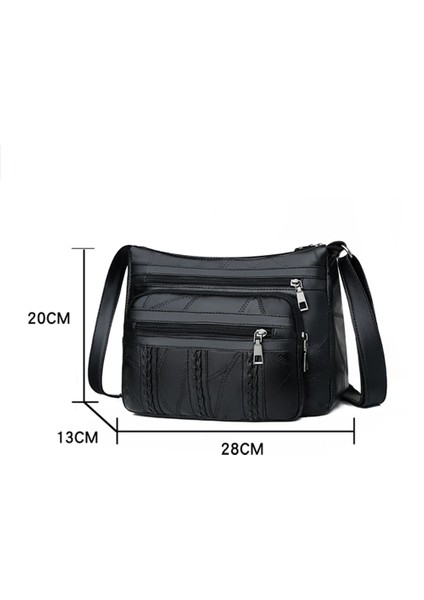 Ben Stil Women Leather Shoulder Bag Multi-Pocket Mother Female Zipper Crossbody Handbags Fashion Exquisite Shopping Bag (Yurt Dışından) fiyatları