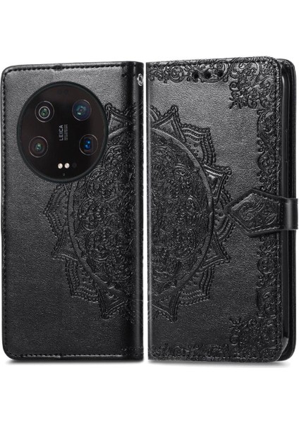 Xiaomi 13 Ultra Zarif Desen Basit Iş Deri Kılıf (Yurt Dışından)