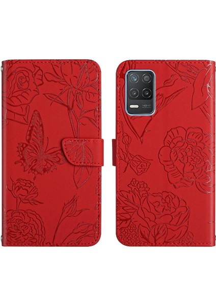 Bilek Kayışı Anti-Damla Koruma Pu Deri Flip ile Realme 8 5g Için Kılıf (Yurt Dışından)