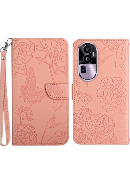 Kılıf Için Oppo Wrist 10 Pro 5g Bilek Kayışı Çiçekler ve Kelebekler Pu (Yurt Dışından)