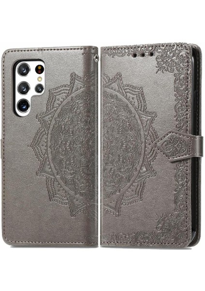 Samsung S22 Ultra Deri Kılıf Basit Iş Zarif Desen (Yurt Dışından)