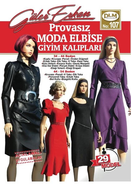 Güler Erkan Provasız Moda Elbise Giyim Kalıpları No:107 2024