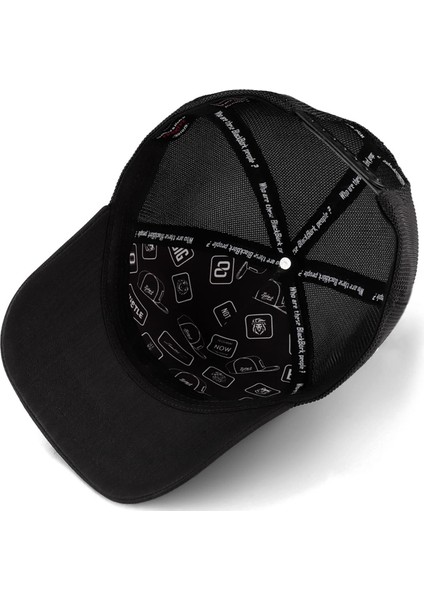 V2 Trucker Black - 2 Kod Logolu Siyah Cordura Kumaş Şapka (Cap)