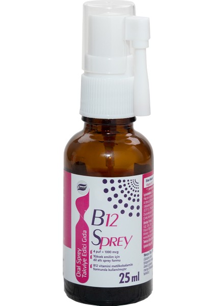 D3 + K2 Sprey - 25 ml & Vitamin B12 Sprey - 25 ml (Çilek Aromalı)