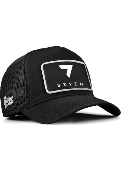 V2 Trucker 7 Seven - 2 Kod Logolu Siyah Cordura Kumaş Şapka (Cap)