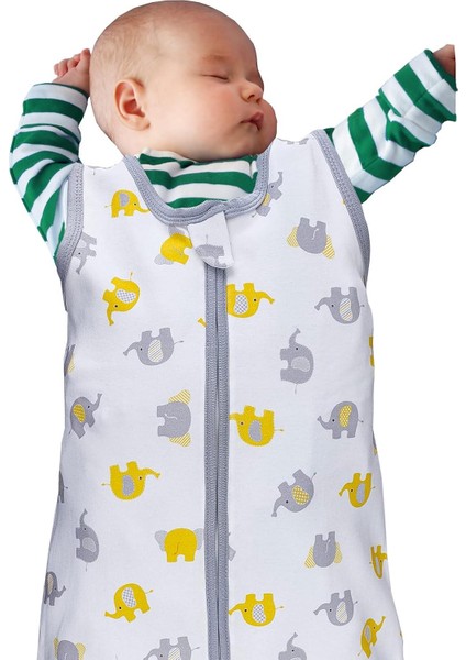 Bebek Uyku Tulumu Iç ve Diş Kumaş %100 Doğal Pamuk Çift Kat Özel Kumaş Unisex 1 Tog STL6428