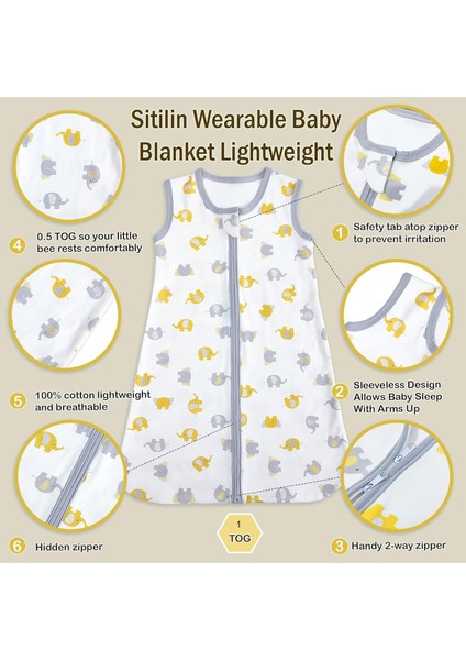 Bebek Uyku Tulumu Iç ve Diş Kumaş %100 Doğal Pamuk Çift Kat Özel Kumaş Unisex 1 Tog STL6428 modelleri