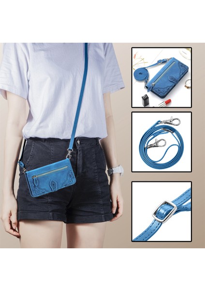 Samsung Galaxy A54 5g Fermuarlı Kese Manyetik Kart Tutacağı Bilek Kayışlı Cüzdan Kesesi Samsung Galaxy A54 5g (Yurt Dışından)