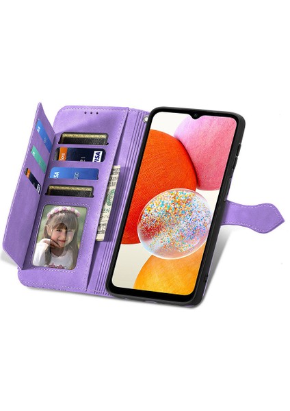 Samsung Galaxy A14 4g Fermuarlı Kese Manyetik Kart Tutacağı Bilek Kayışlı Cüzdan Kesesi Samsung Galaxy A14 4g (Yurt Dışından)