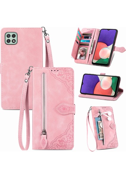Samsung Galaxy A22 5g Fermuarlı Kese Manyetik Kart Tutacağı Bilek Kayışlı Cüzdan Kesesi Samsung Galaxy A22 5g (Yurt Dışından) fırsatları
