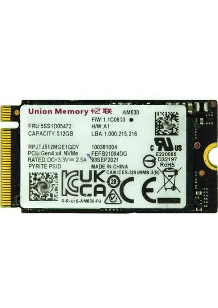 Memory SSS1D05470 512GB M2 22X42 Nvme SSD