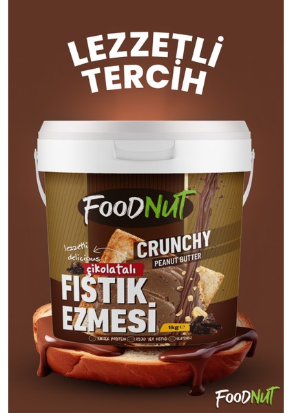 Çikolatalı Fıstık Ezmesi 2 Li Çikolata Parçacıklı Fıstık Ezmesi 2 kg