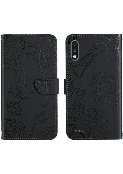 Lg K22 Anti-Damla Koruma Çiçekler ve Bilek Pu ile Kelebekler Için Kılıf (Yurt Dışından)