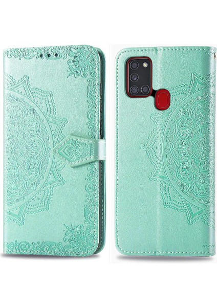 Samsung A21S Zarif Desen Kapak Çevirin Kılıf Basit (Yurt Dışından)