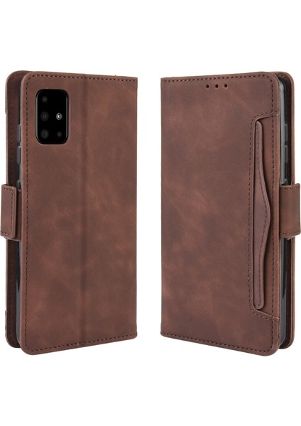 Samsung Galaxy S20 Ultra ile Uyumlu Kickstand Koruyucu, Kredi Kartı Tutacağı Pu Deri Darbeye Dayanıklı Telefon Kılıfı (Yurt Dışından)