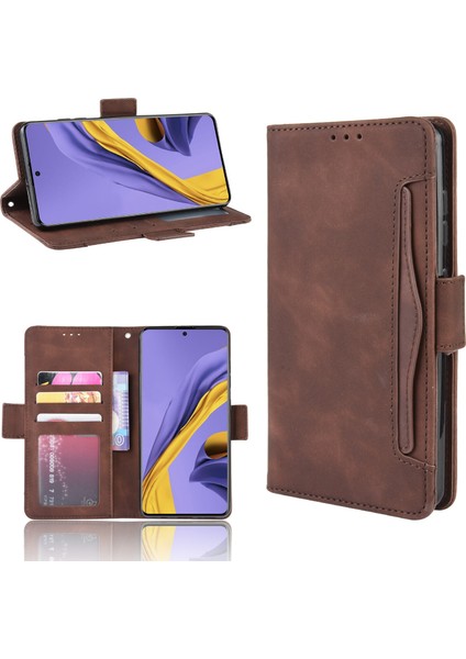 Samsung Galaxy S20 Ultra ile Uyumlu Kickstand Koruyucu, Kredi Kartı Tutacağı Pu Deri Darbeye Dayanıklı Telefon Kılıfı (Yurt Dışından)