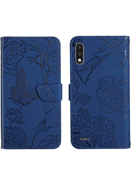 Lg K22 Anti-Damla Koruma Çiçekler ve Bilek Pu ile Kelebekler Için Kılıf (Yurt Dışından)